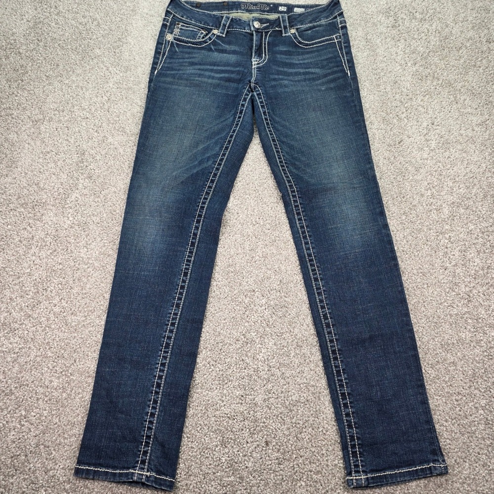 Miss Me Ankle Skinny Jeans JS5151K18 Dark Wash Embellished Size 29